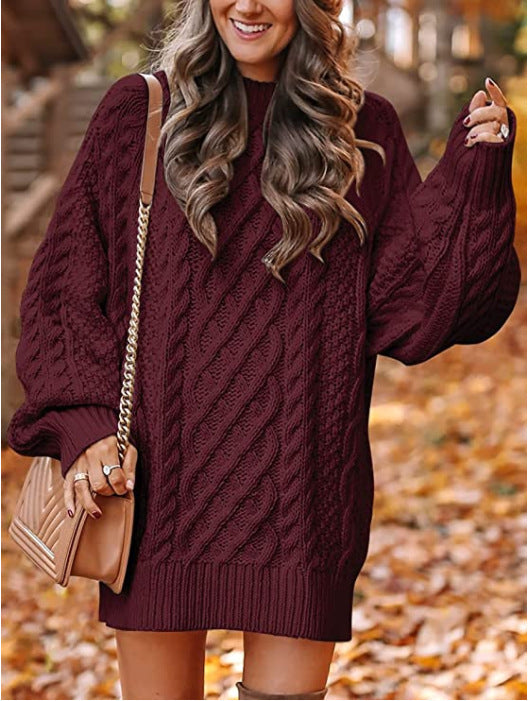 Emory oversized cable-knit sweater in a relaxed fit, shown from the front
