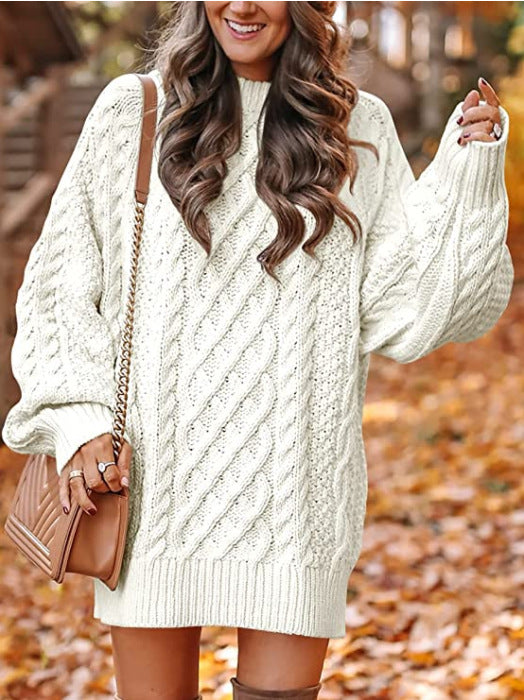 Emory oversized cable-knit sweater in a relaxed fit, shown from the front
