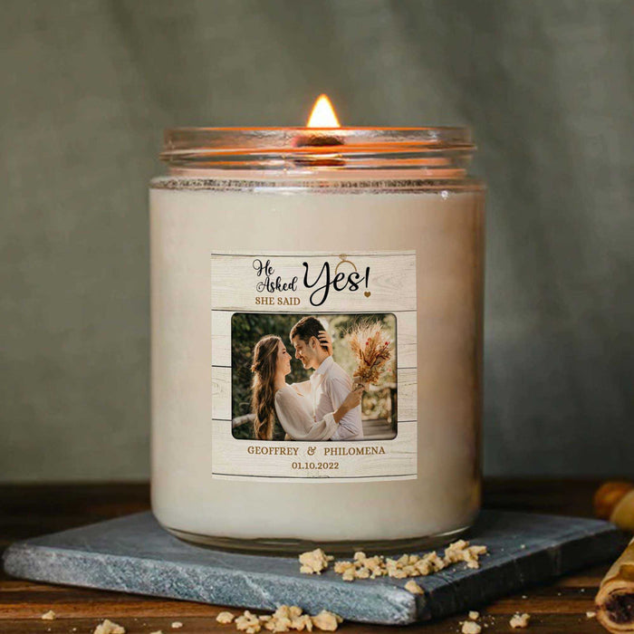 Engagement Candle Gifts for Wife, Mr and Mrs Photo Candle, Personalized Engagement Candle Gift For Bride