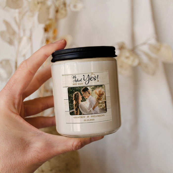 Engagement Candle Gifts for Wife, Mr and Mrs Photo Candle, Personalized Engagement Candle Gift For Bride