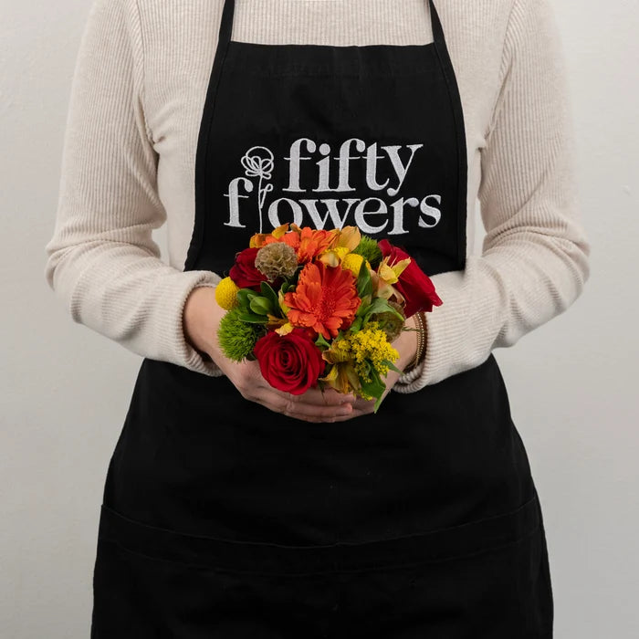 Fall Into Fresh Flowers Centerpiece Apron - Image