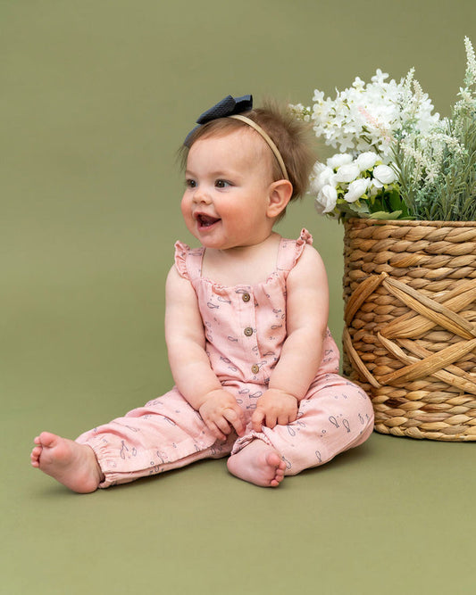 Fishes Sleeveless Baby Ruffle Baby Jumpsuit (Organic Muslin)