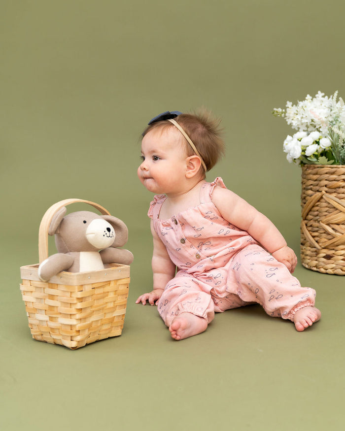 Fishes Sleeveless Baby Ruffle Baby Jumpsuit (Organic Muslin)