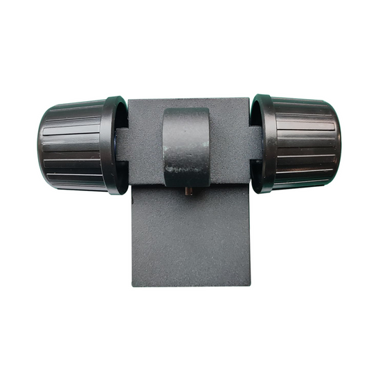 Focus Distance 50mm  Black E-Arm Focus Rack without Scope Holder (Without Arbor), SKU SA02021101-0004, three quarter front view
