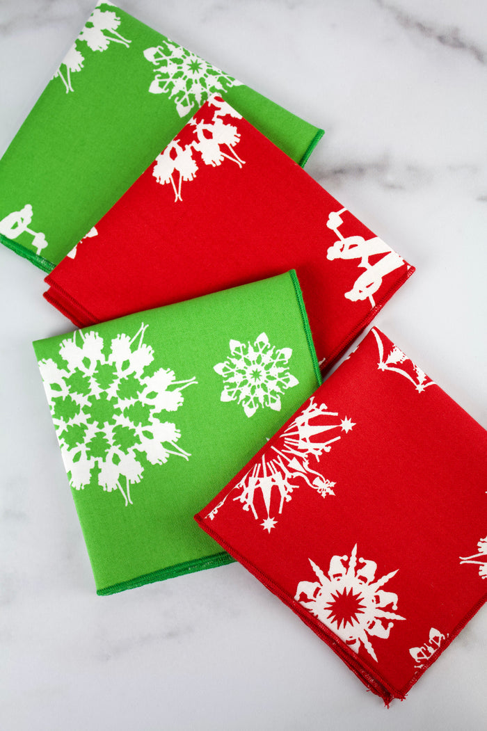 Folksy Flakes Christmas Napkins