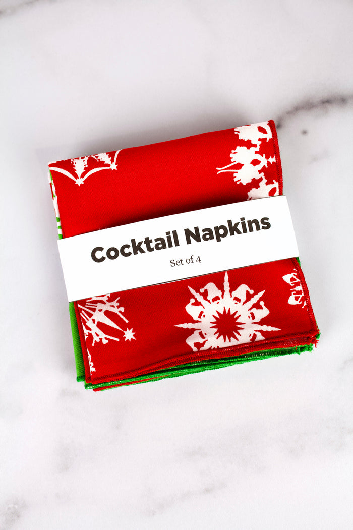 Folksy Flakes Christmas Napkins