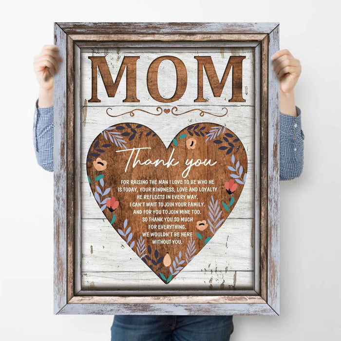 Gifts For Mom Mothers Day Canvas Wall Art, Mother Of The Groom Gift From Bride Family Gifts Canvas, Gift Ideas For Mother's Day