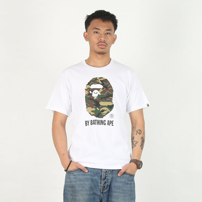 Glitch Woodland Camo Ape T-Shirt - White