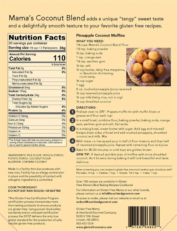 Gluten Free Coconut Flour  | 2 lb | Gluten Free Mama | 6052