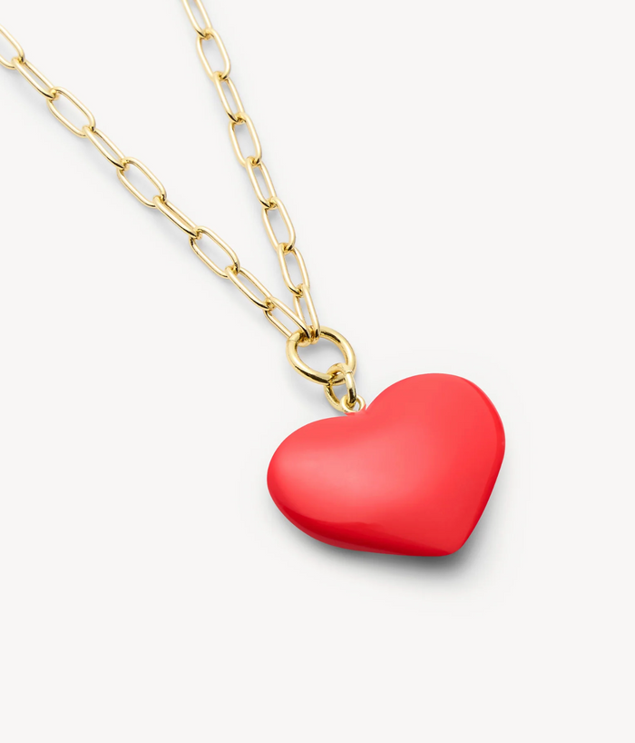 Gold Midi Heart Pendant Necklace