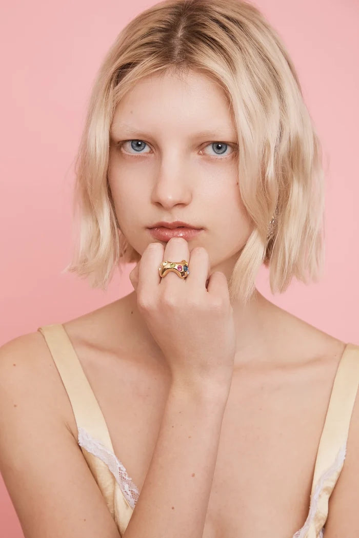 Gold Multi Bat Ring