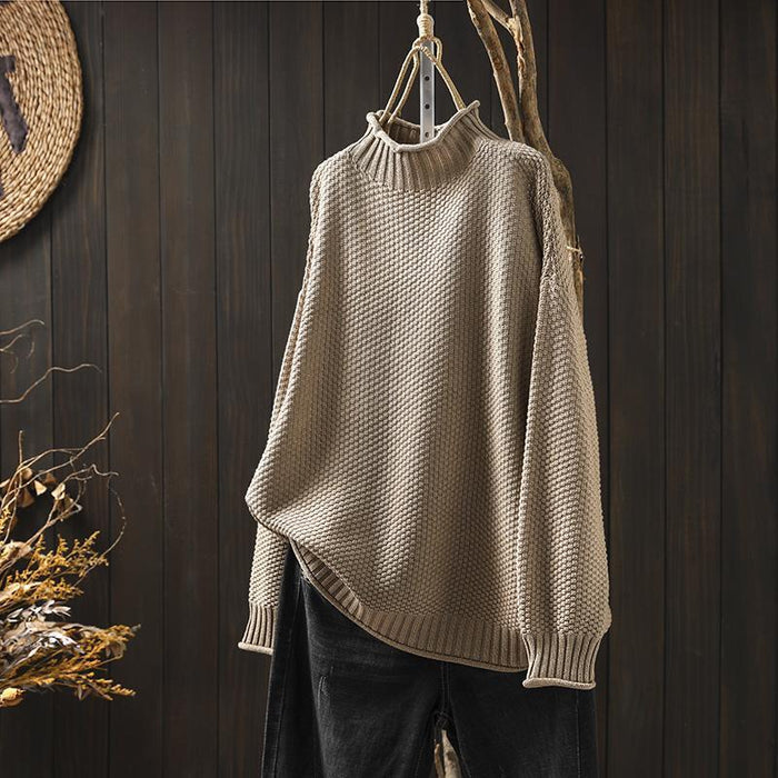 Grace relaxed fit waffle knit sweater shown in multiple colors