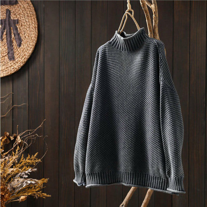 Grace relaxed fit waffle knit sweater shown in multiple colors