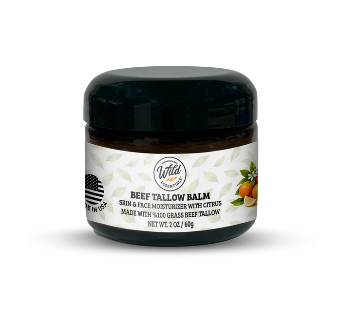 Grass-Fed Tallow Balm – Citrus Essential Oils – Beef Tallow, Olive Oil & Beeswax