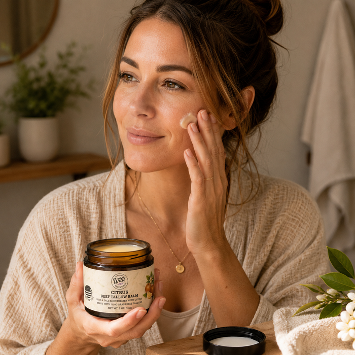Grass-Fed Tallow Balm – Citrus Essential Oils – Beef Tallow, Olive Oil & Beeswax
