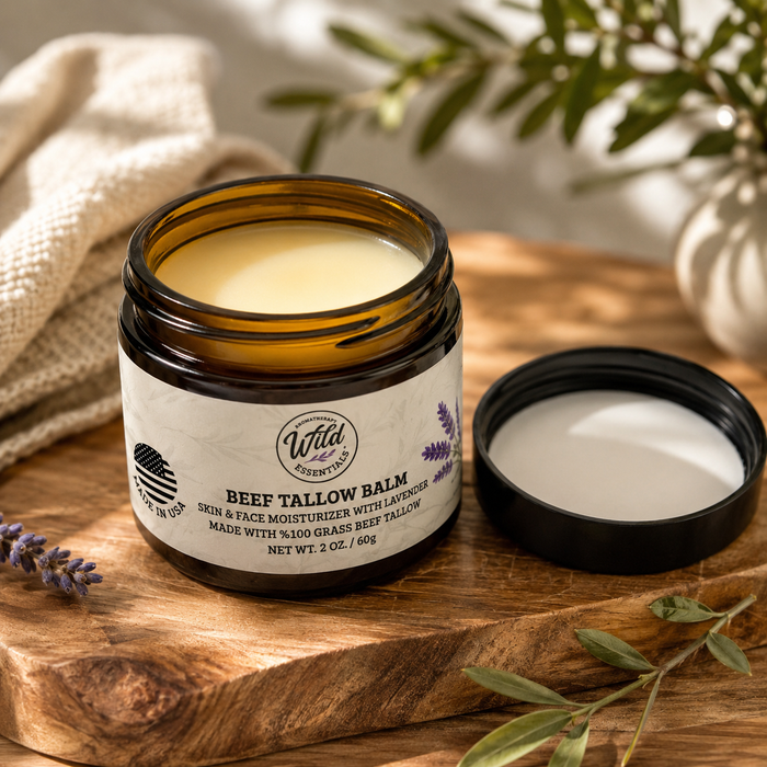 Grass-Fed Tallow Balm – Lavender Essential Oil – Beef Tallow, Olive Oil & Beeswax