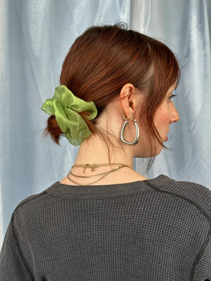 Green Apple Mini Organza Scrunchie