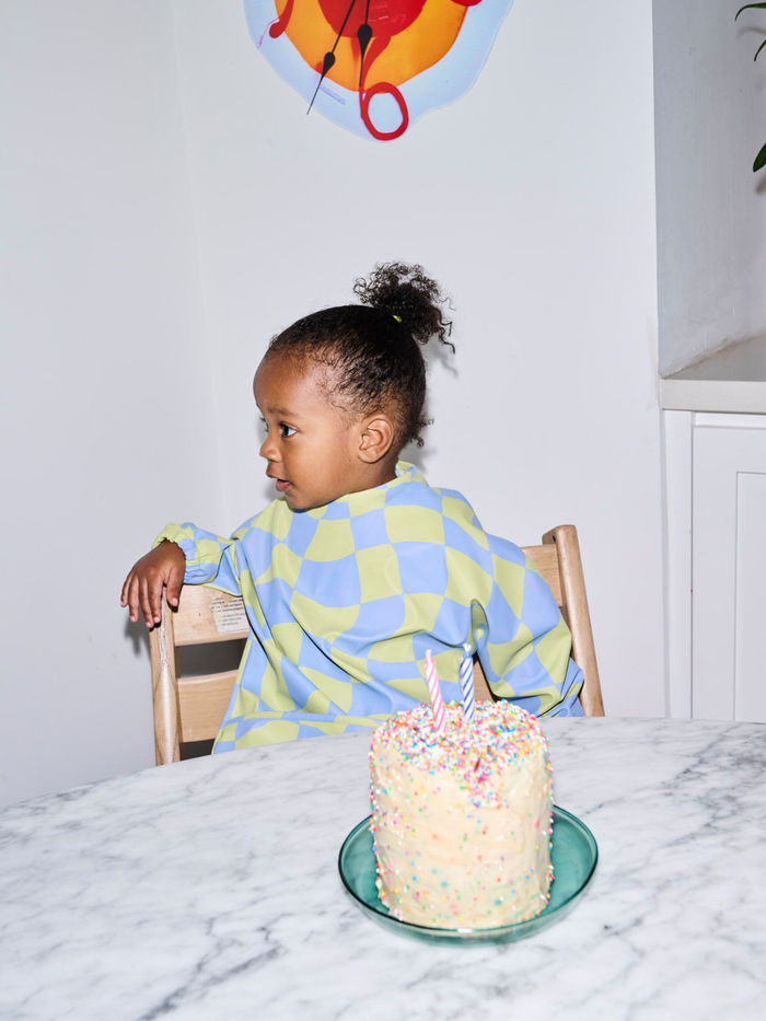 Green Checkers Smock Bib