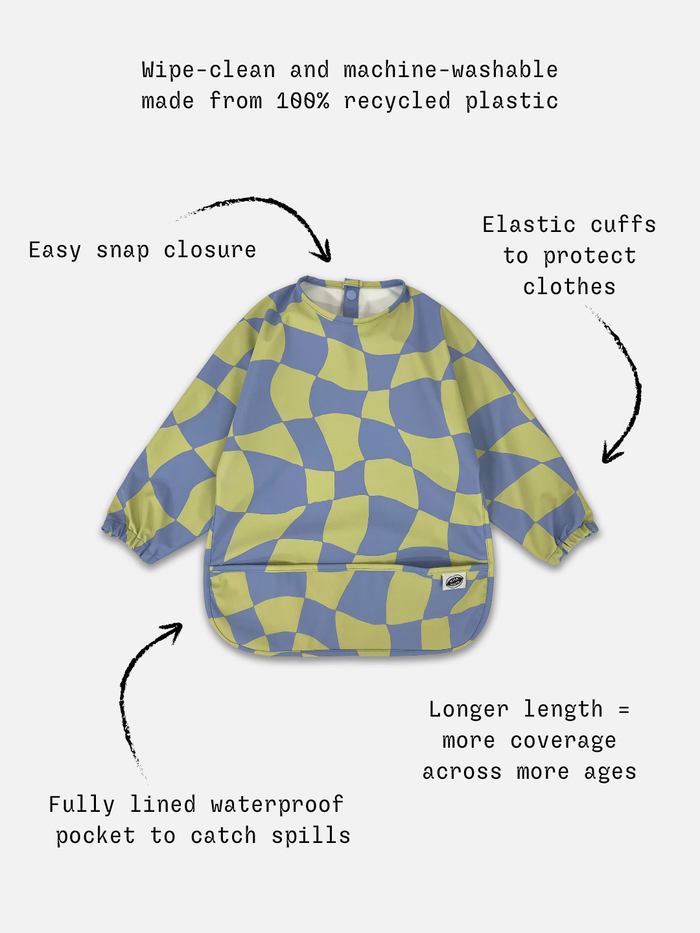 Green Checkers Smock Bib