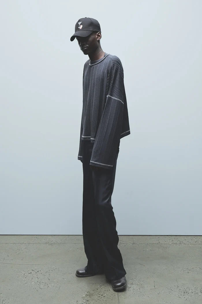 Grey Channel Rib LS