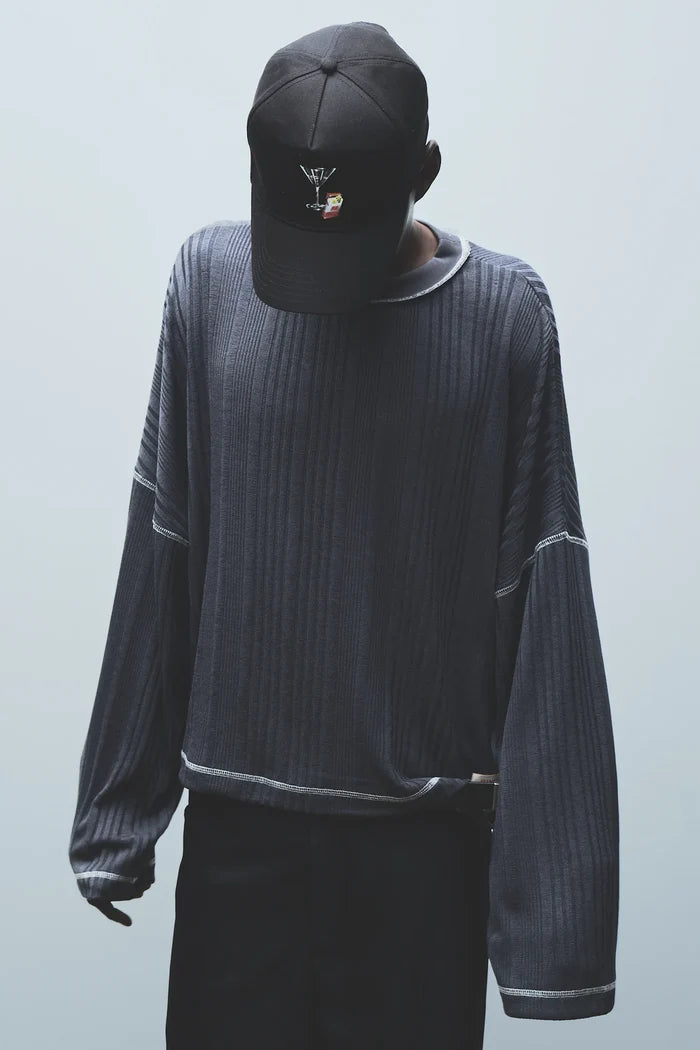 Grey Channel Rib LS