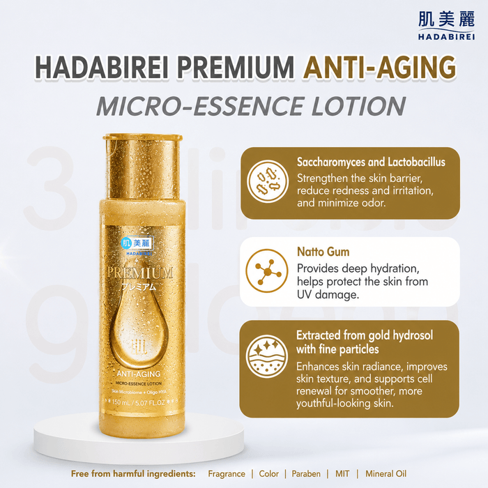 Hadabirei Premium Anti-Aging Micro-Essence Lotion 180ml لوشن هادابيري بريميوم المضاد للشيخوخة بتركيبة دقيقة - Princess Cosmetics Qatar