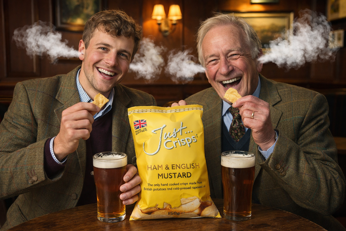 Ham & English Mustard Crisps 150g (Case of 12)