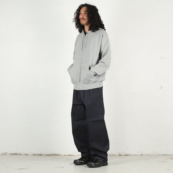 Hooded Square Label Jacket - Grey Heather