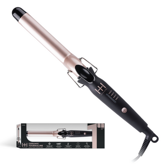 Hot & Hotter Extra Long Ceramic Tourmaline Curling Iron 1in, 1 Count Hair Curler, Black