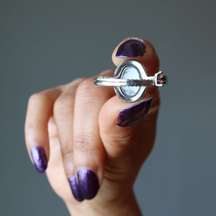 sterling silver howlite ring