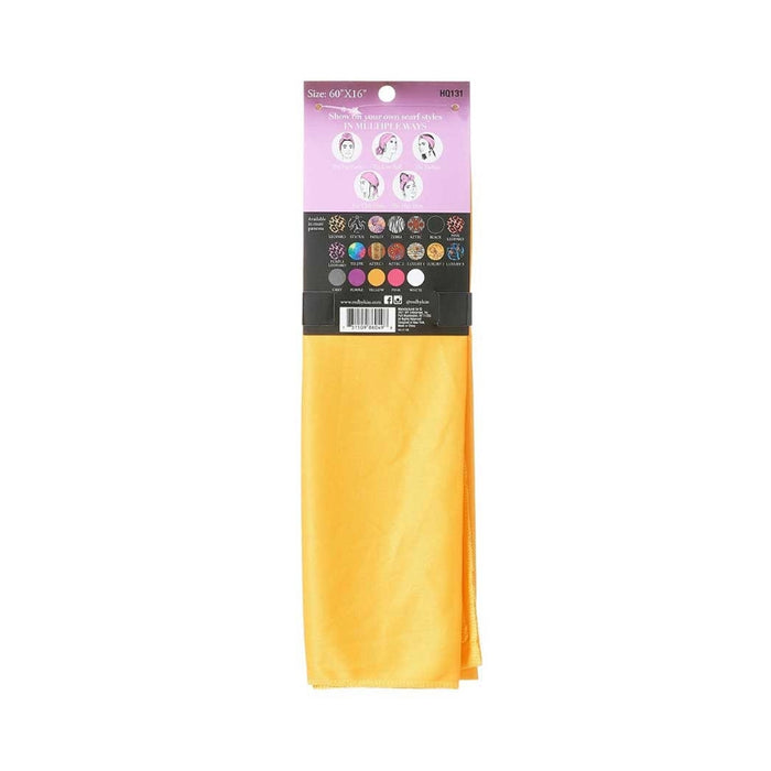 #Hq131 [Yellow] Silky Satin Wrap Scarf 60"X16"
