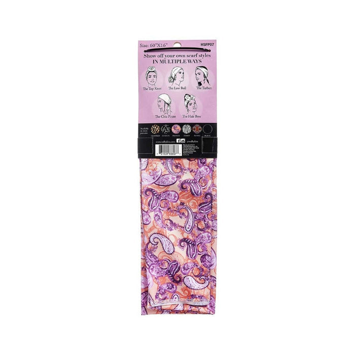 #Hsfp07 [Paisley] Silky Satin Wrap Scarf 60"X16"