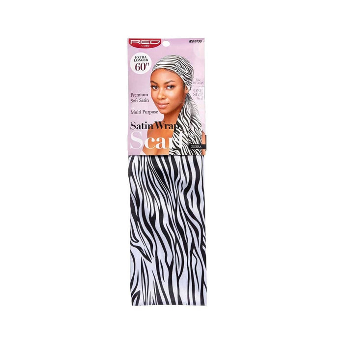 #Hsfp08 [Zebra] Silky Satin Wrap Scarf 60"X16"
