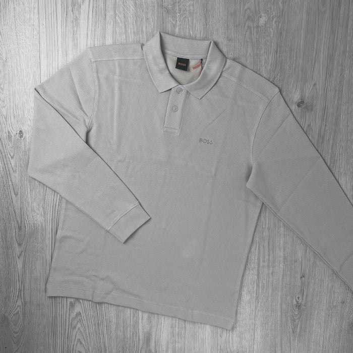 Hugo Boss Knitted Polo Shirt - Grey