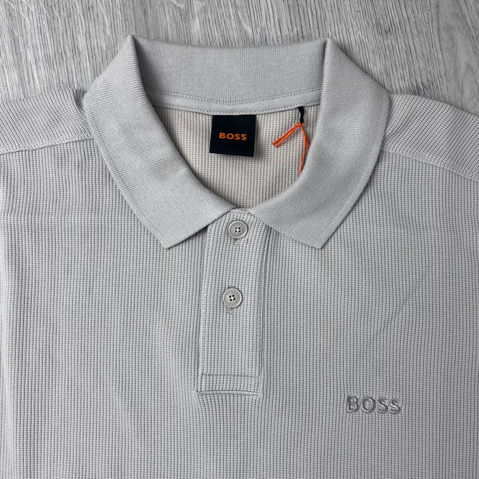 Hugo Boss Knitted Polo Shirt - Grey