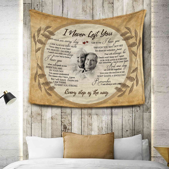 I Never Left You Memorial Blankets With Pictures, Personalized Blanket With Pictures, Mother's Day Gift Ideas For Grandma