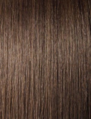 SENSATIONNEL instant up and down ponytail wig straight medium brown hair texture close up with subtle highlights