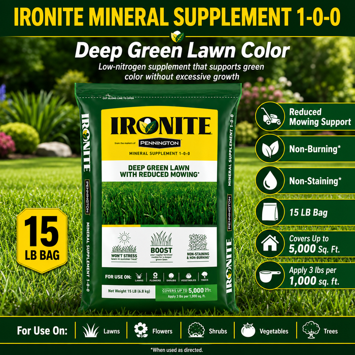 Ironite Mineral Supplement 1-0-0 Fertilizer | Deep Green Lawn Color - Seed World