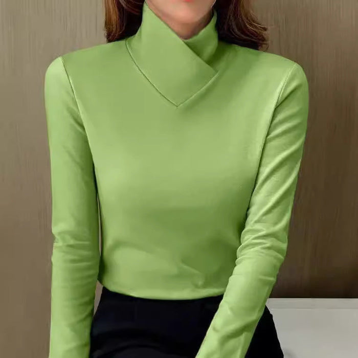Isabelle sculpted soft-touch turtleneck top with fitted silhouette