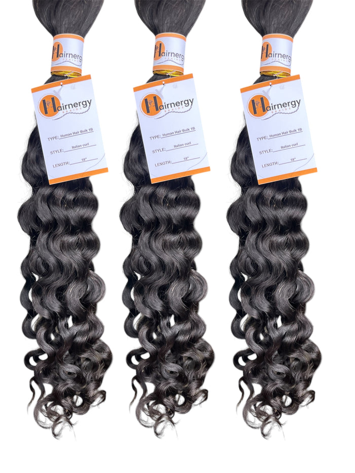 Italian Curl Bulk Hair Extensions for Braiding 100% Human Hair 50g 18''