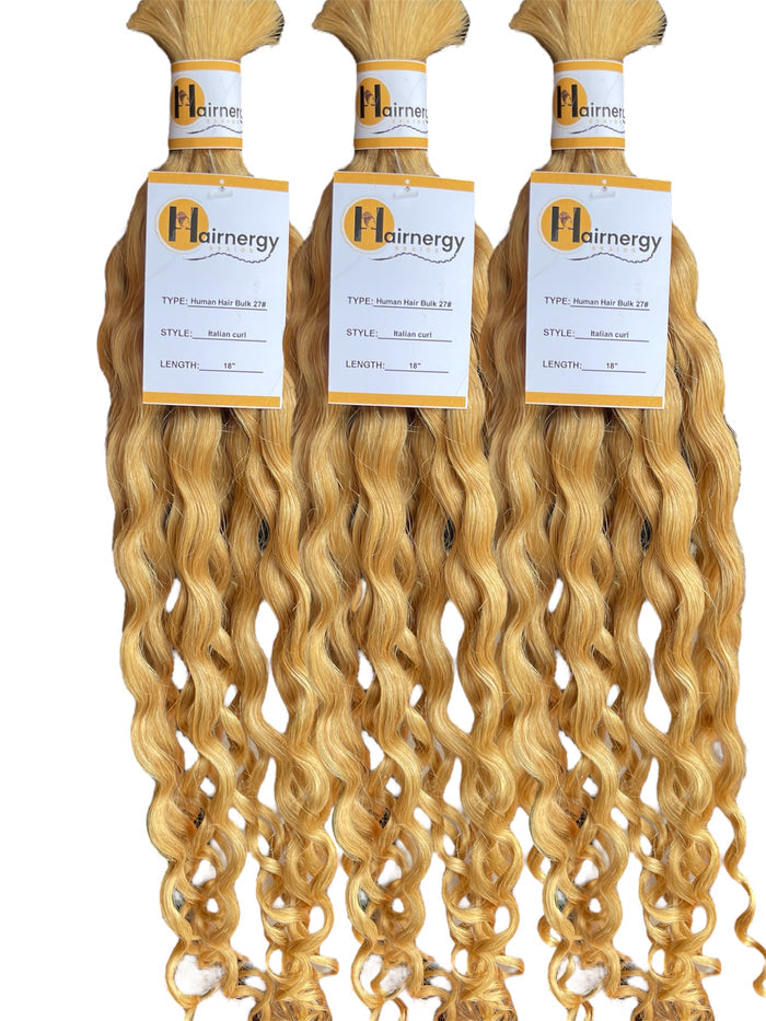 Italian Curl Bulk Hair Extensions for Braiding 100% Human Hair 50g 18''