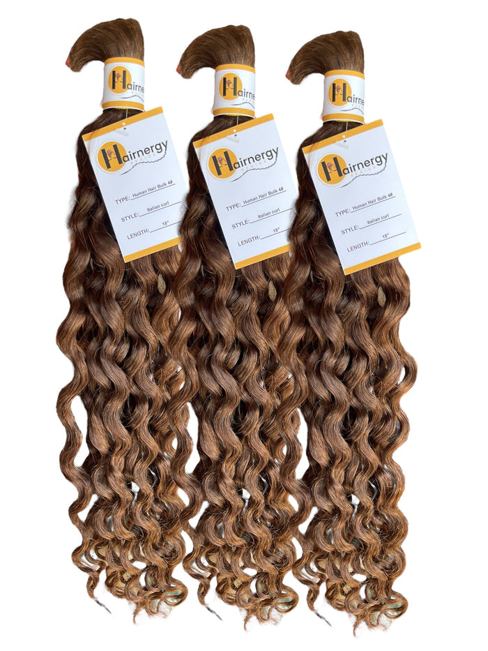 Italian Curl Bulk Hair Extensions for Braiding 100% Human Hair 50g 18''
