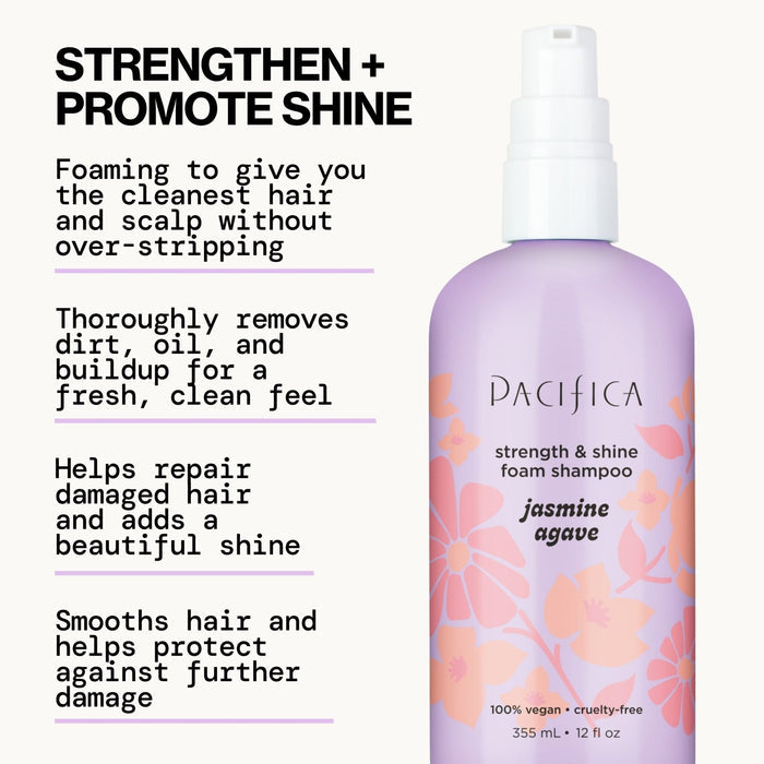 Jasmine Agave Strength + Shine Foaming Shampoo - Pacifica