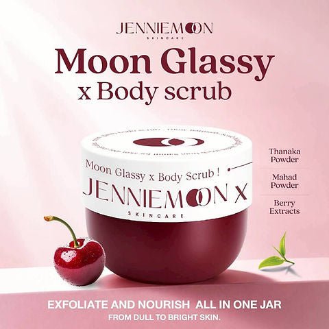 Jennie Moon Glassy x Body Scrub 300g مقشر الجسم جيني مون غلاسي - Princess Cosmetics Qatar