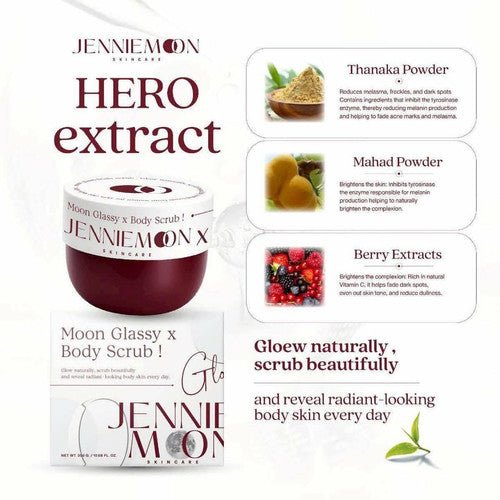 Jennie Moon Glassy x Body Scrub 300g مقشر الجسم جيني مون غلاسي - Princess Cosmetics Qatar