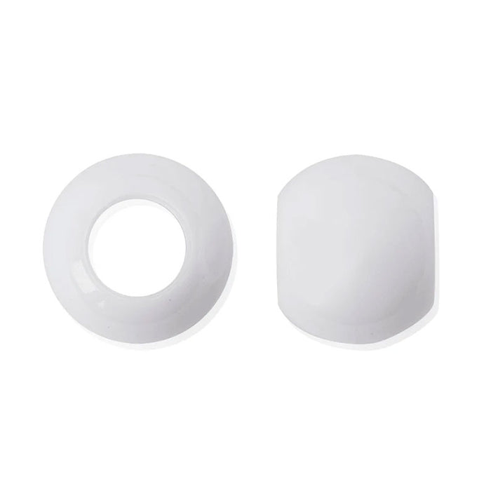 ANNIE white hair beads for braids glossy white plastic large hole ring and smooth barrel bead set for braiding