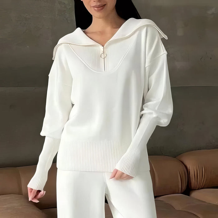 Juliet relaxed two-piece lounge set shown in a neutral solid color