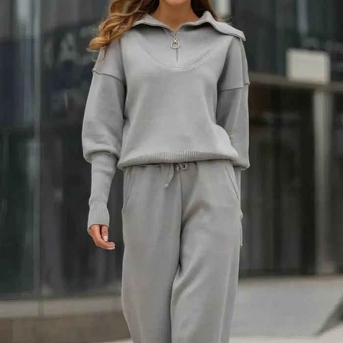 Juliet relaxed two-piece lounge set shown in a neutral solid color