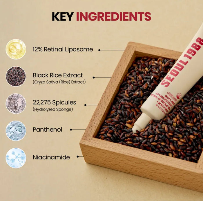 K - Secret Seoul 1988 Advanced Shot: Retinal Liposome 12% + Black Rice 15ml كي سيكريت سيول 1988 جرعة متقدمة: ليبوسوم شبكي 12% + أرز أسود - Princess Cosmetics Qatar