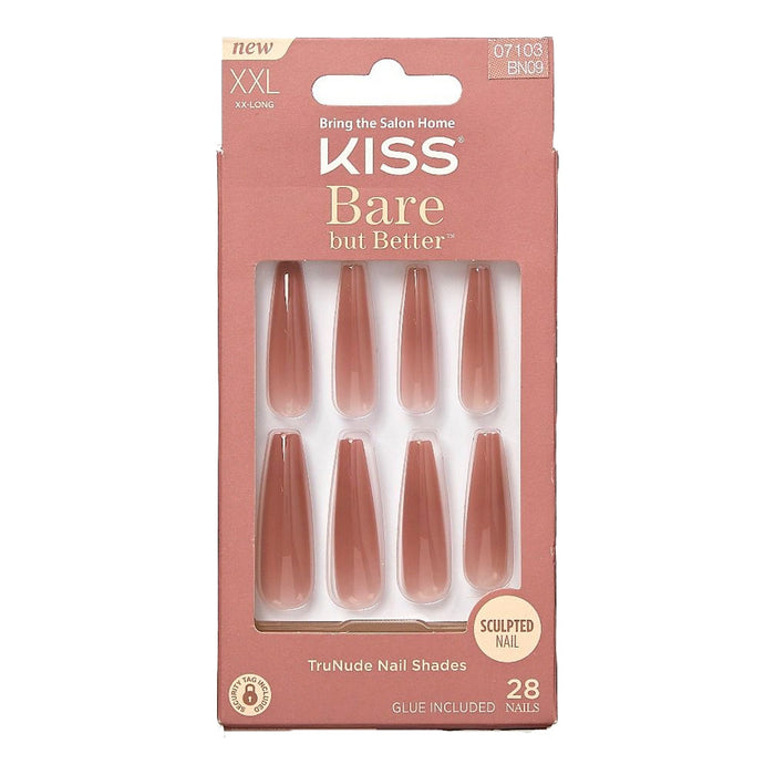 Kiss Bare But Better Trunude Nail Shades Sculpted Nail 28 Nails - ikatehouse